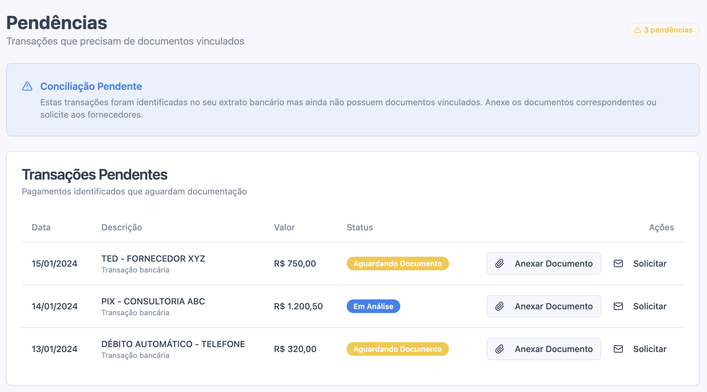 Conciliação automática NotaCerta